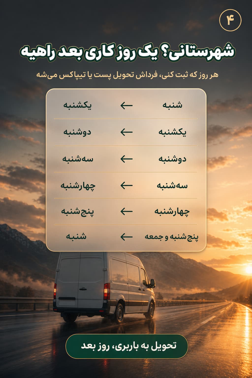 زمان ارسال